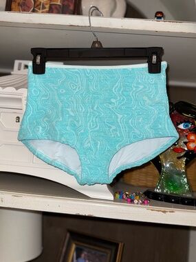 Seea Small S disco blue turquoise selezza flor high waist bikini bottoms